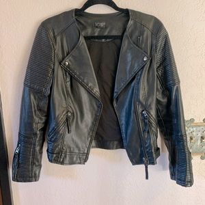 Topshop Vegan Leather Moto Jacket